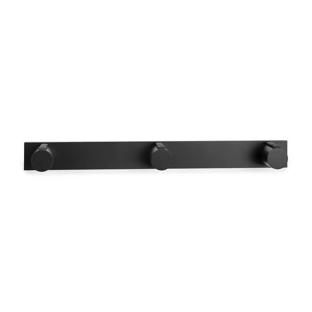 Cabide Cilíndrico Triplo Preto Mate 3089-3 Inofix