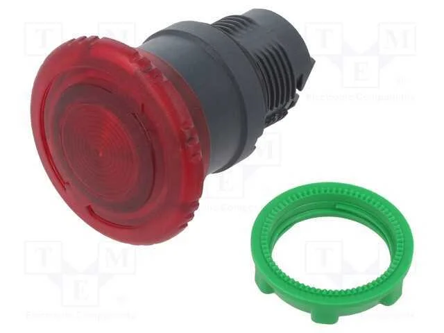 Interruptor: de pressão, 22mm, Pos.estáv: 2, verm.