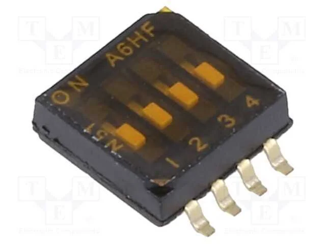Interruptor: DIP-SWITCH, OFF-ON, 0,025A/24VDC, Po.