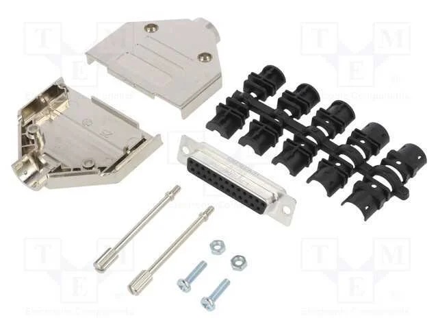 D-Sub, Pin: 25, Fêmea, Simples, Solda, com Cabo, Gold Flash