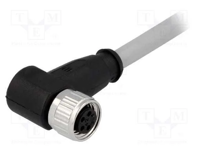 Conector: M8, Fêmea, Pin: 4, Angulares 90, com Cabo, Ficha, 0,5m