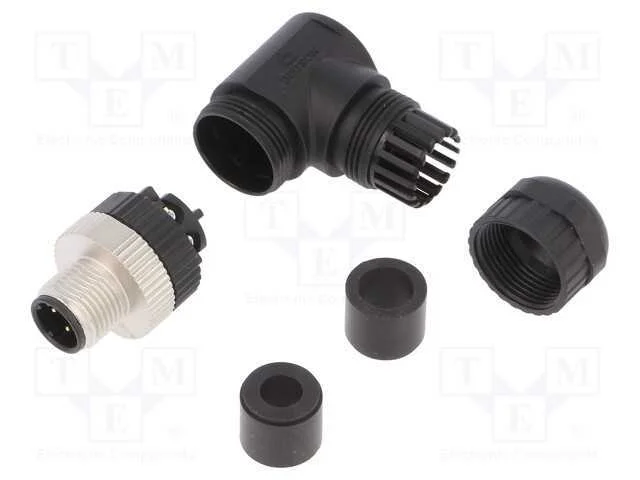 Ficha, M12, Pin: 4, Macho, Código D-Ethernet, com Cabo, Ip67, 250v
