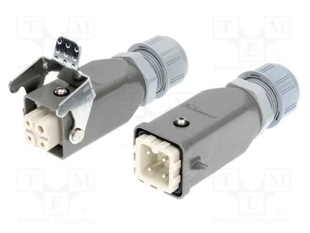 Conector: HDC, macho + fêmea, PIN: 4, 3+PE, taman.