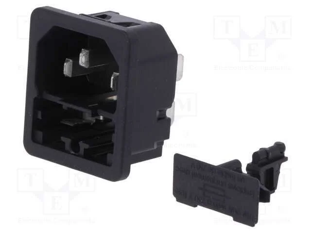 Conector: de alimentação, tomada, macho, 10A, 250.