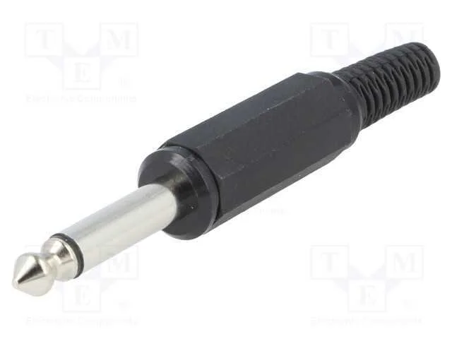 Ficha, Jack 6,3mm, Macho, Mono,Com o Anel Protetor, Faixas: 2