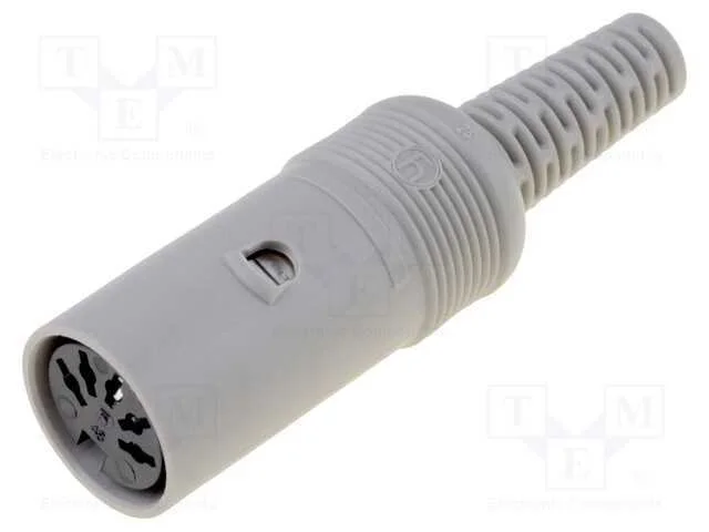 Ficha, Din, Fêmea, Pin: 5, Sistema: 180, Simples, com Cabo, Solda