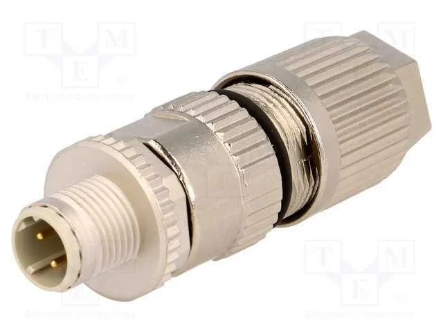 Ficha, M12, Pin: 4, Macho, Código D-Ethernet, com Cabo, Idc, Ip67