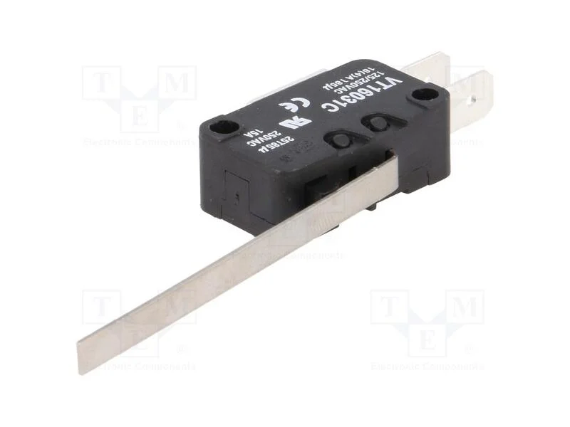 Microinterruptor SNAP ACTION, com alavanca, SPDT,.