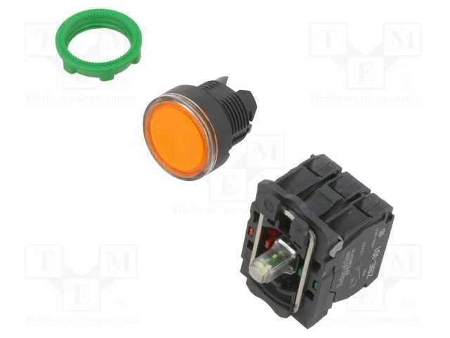Interruptor: de Pressão, 22mm, Pos.Estáv: 1, Nc + No, Laranja, Led