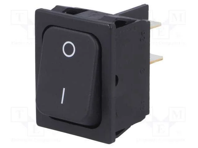ROCKER, DPST, Pos: 2, OFF-ON, 20A/250VAC, preto, .