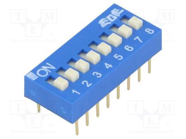 Interruptor: DIP-SWITCH, Quantidade de secções: 8.