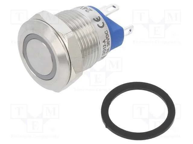 Interruptor: Antivandalismo, Pos: 2, Spst-No, 2a/36vdc, Ip65, 12mm