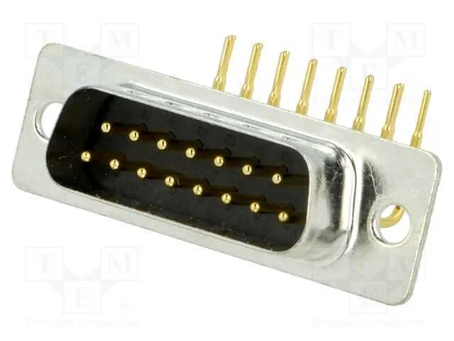 D-Sub, Pin: 15, Tomada, Macho, para Pcb, Angulares 90, Tht, 5a