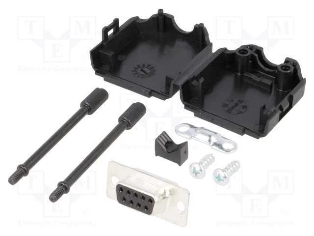 D-Sub, Pin: 9, Ficha, Fêmea, Simples, Solda, com Cabo