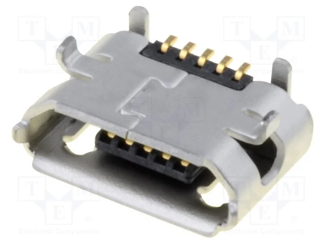 Tomada, Usb B Micro, para Pcb, Smt, Pin: 5, Horizontais, Usb 2.0