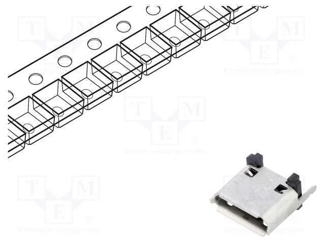 Tomada, Usb B Micro, Smt, Pin: 5, Verticais, Usb 2.0, 1,8a