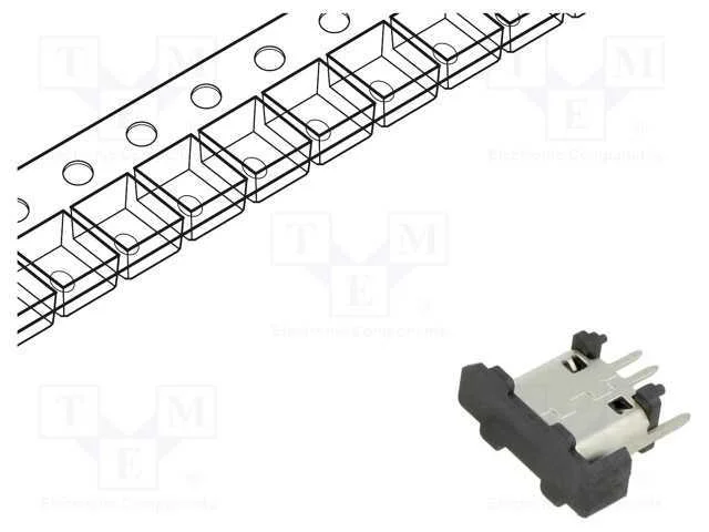 Tomada, Usb B Micro, Smt, Pin: 5, Verticais, Usb 2.0, 1,8a