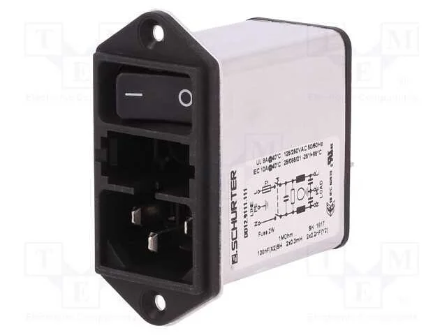 Conector: de alimentação, tomada, macho, 10A, 250.