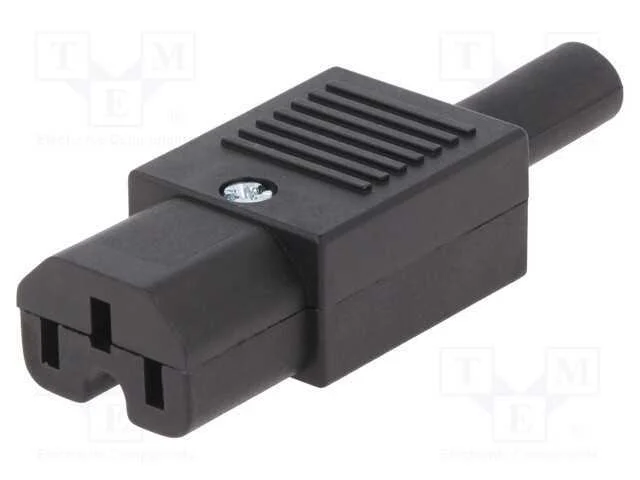 Conector: de alimentação, ficha, fêmea, 10A, 250V.