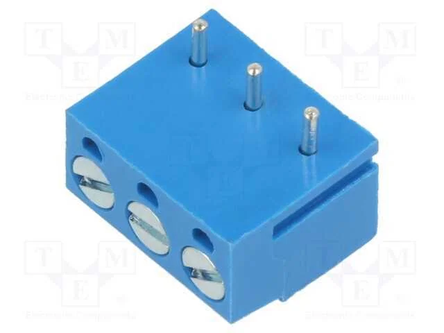Pcb Bloco Terminal, Simples, 5mm, Faixas: 3, para Pcb, Aperto, Azul