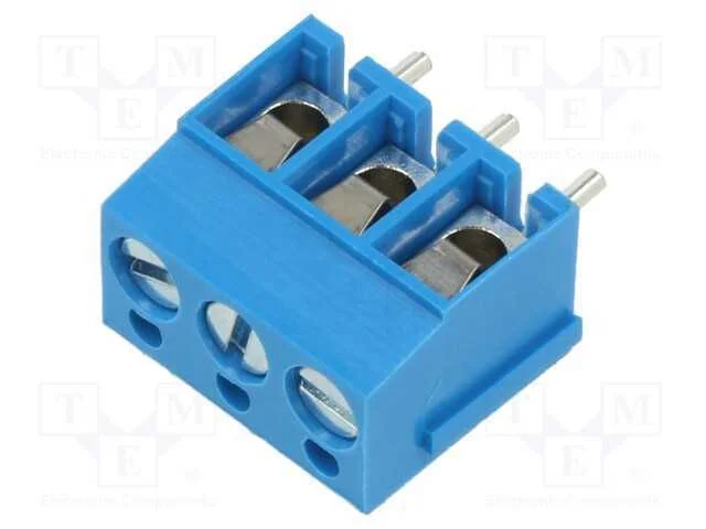 Pcb Bloco Terminal, Angulares 90, 5mm, Faixas: 3, para Pcb, Azul