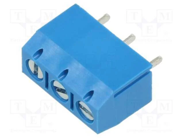 PCB bloco terminal, angulares 90, 5mm, faixas: 3,.