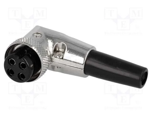 Ficha, de Microfone, Fêmea, Pin: 4, com Cabo, Angulares 90, 6mm