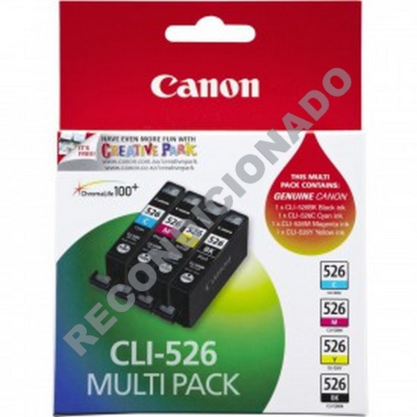 Pacote Valor Fotofráfico Canon Cli-526 C/M Recondi