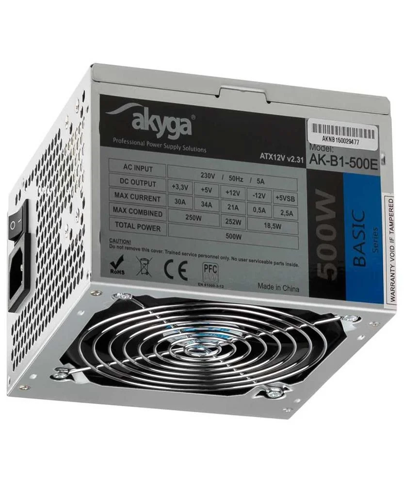 Fonte de Alimentação Akyga Ak-B1-500e 500 W Rohs Ce Reach Atx 