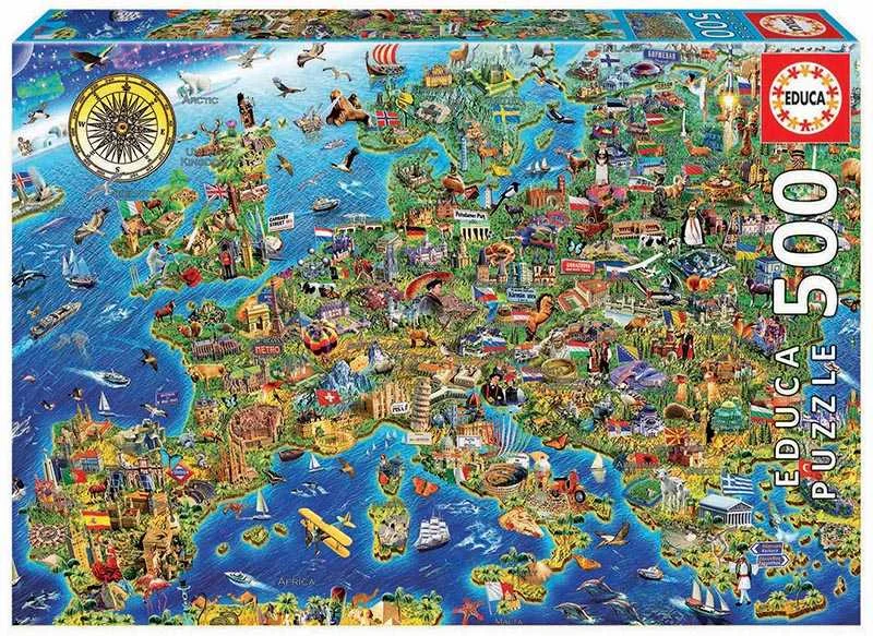 Puzzle 500 Piezas Mapa de Europa Educa 17962