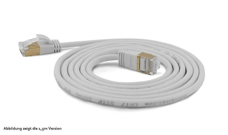 Wantec Patchkabel Sstp Cat7 Ste. Cat6a D=4mm  1,00m  Grau