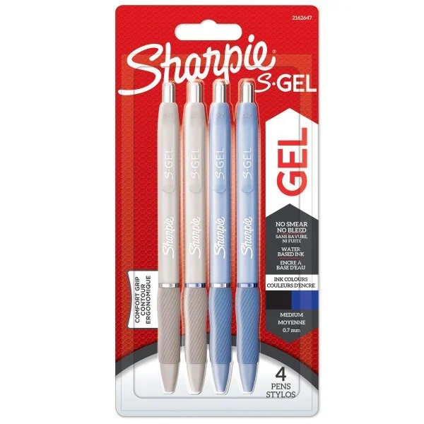 Sharpie Gelschreiber S-Gel 0,7mm 4 Stück Schwrz+Blau Fashion Blister