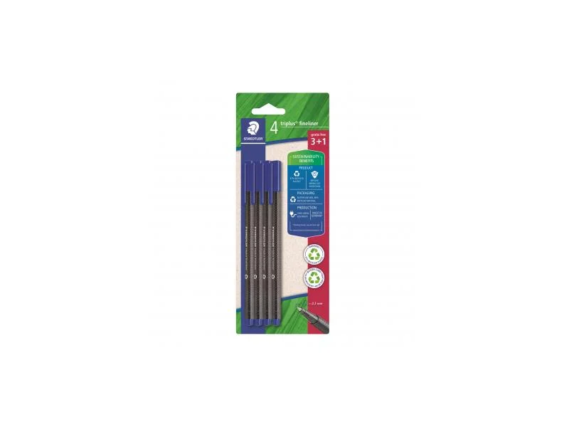 Staedtler Fineliner Triplus Blue Conjunto de 4 Unidades