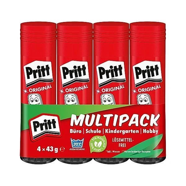 Pritt Klebestifte Multipack, 4 X 43g, 9h Pk8mp