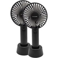 Realpower Ventilator Mobile Fan Preto 2 peças