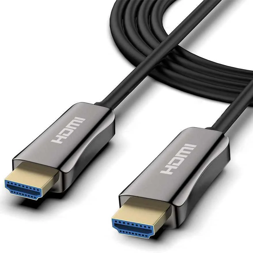 Cabo de fibra &oacute;tica ativa 4k Uhd Hdmi 2.0 150m