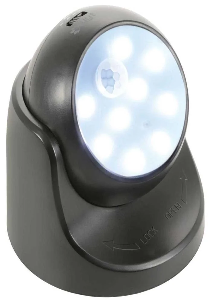 Luz LED com sensor de movimento Preto