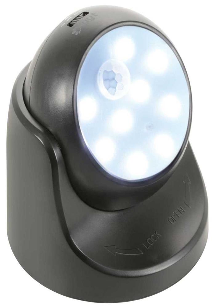 Luz LED com sensor de movimento Preto