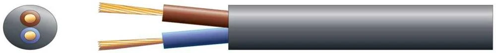 2 Core Round Mains Pvc, 2 X 32/0.2mm, 10a, 6.4mmã, Black, 100m