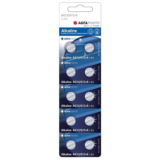 Agfaphoto Batterie Knopfzelle Lr44 V13ga 1.5v Alkaline 10st.