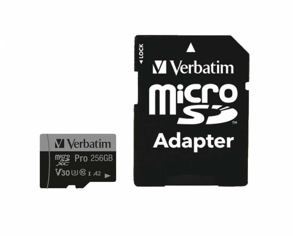 Cartão Sd Microsd 256gb Verbatim Sdhc Pro Classe 10 + Adaptador