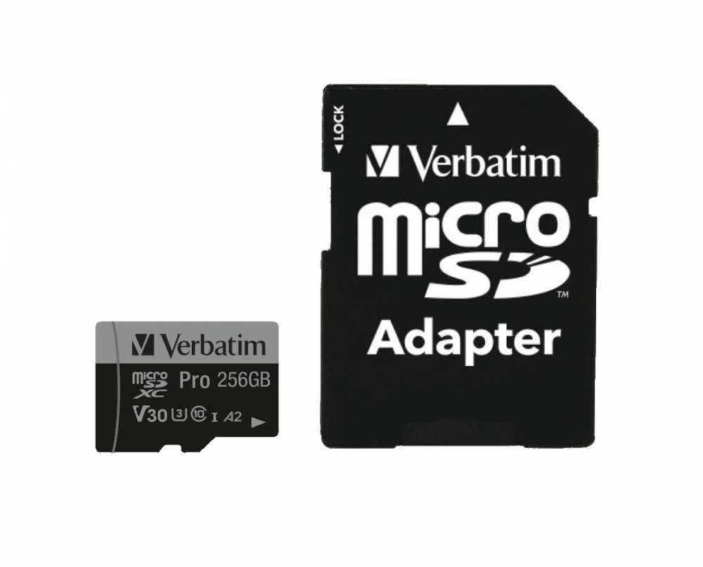 Sd Microsd Card 256gb Verbatim Sdhc Pro Class 10 + Adapter Retail