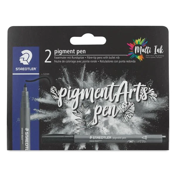 Conjunto de 2 Canetas Staedtler Multiink Pigment Arts Na Cor Preta