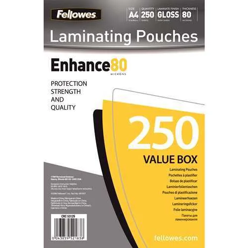 Bolsa de Laminação Fellowes A4 250 Unidades