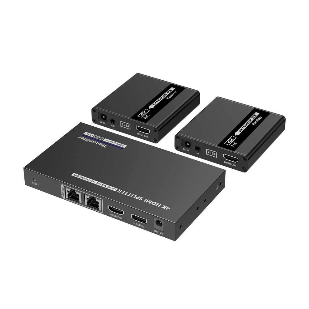 Repartidor-Extensor Hdmi 1x2 - 1 Transmissor / 2 Recetores - Resolução Até 4k@30hz - Alcance Até 70m