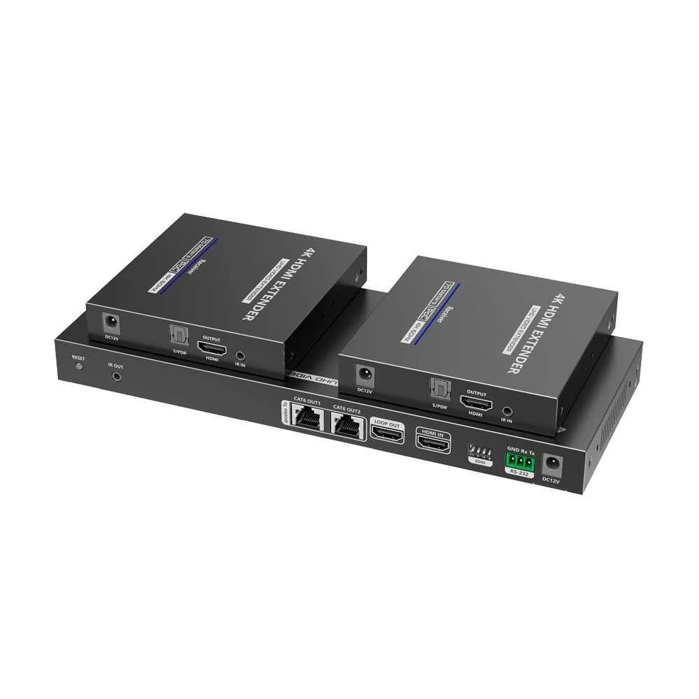 Repartidor-Extensor Hdmi 1x2 - 1 Transmissor / 2 Recetores - Resolução Até 4k@60hz - Alcance Até 70m