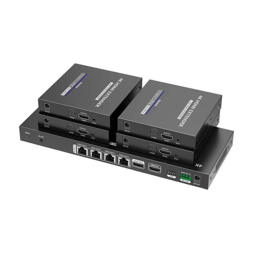 Repartidor-Extensor Hdmi 1x2 - 1 Transmissor / 2 Recetores - Resolução Até 4k@60hz - Alcance Até 70m