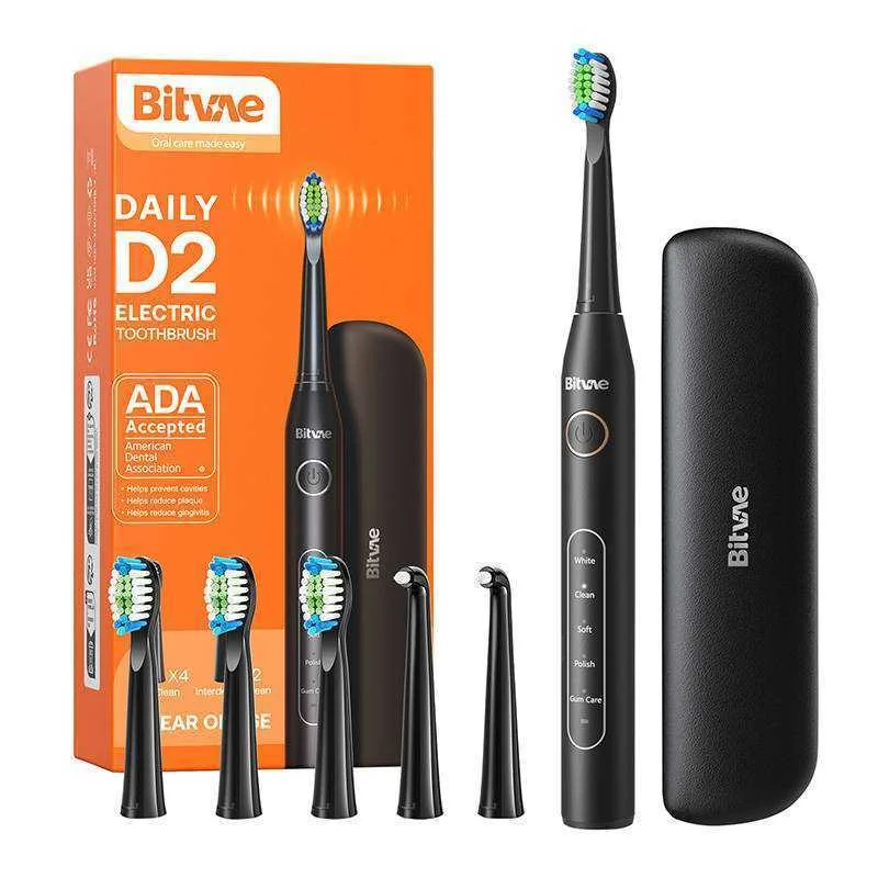 Escova de Dentes Sonic + Pontas + Estojo de Viagem Preto