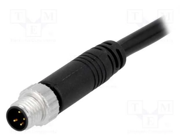 Conector: M8, 5m, Macho, Pin: 4, Simples, Ficha, 3a, Ip67, 30v