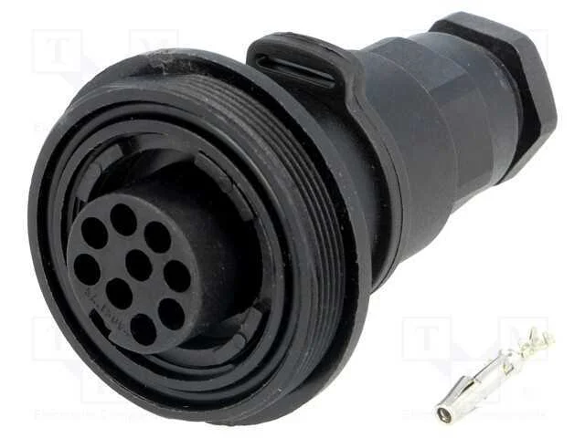Conector: redondos, ficha, fêmea, PIN: 9, rosca e.
